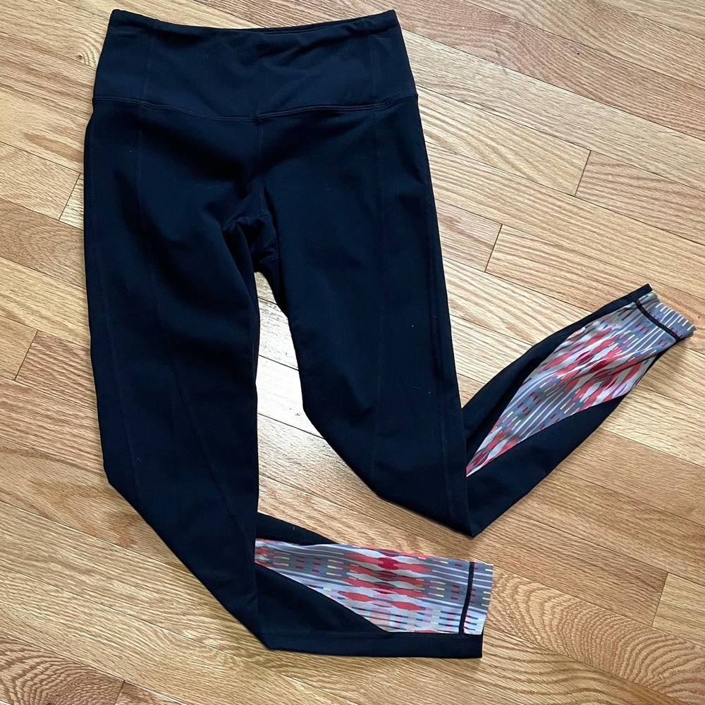 PrAna Costas Black Mesh Cutout Leggings Pants Yoga Workout